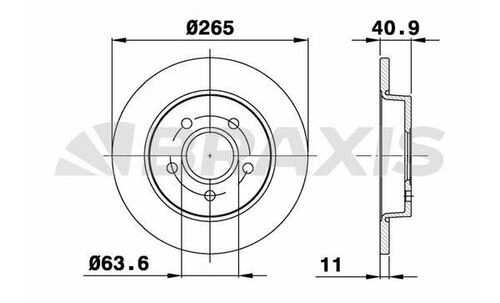 Braxis AE0100 Ae0100 Arka Fren Disk Aynası Focus Iı 04-focus Iı C-max 03-07 C-max 07-1.6ti 16v 1.6tdcı 1.8 Maz 9m512a315ba ürün görseli 1