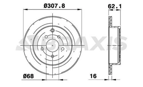 Braxis AE0665 Ae0665 Arka Fren Disk Aynası Havalı Nissan Murano 3.5 4x4 05- Df4353 ürün görseli 1