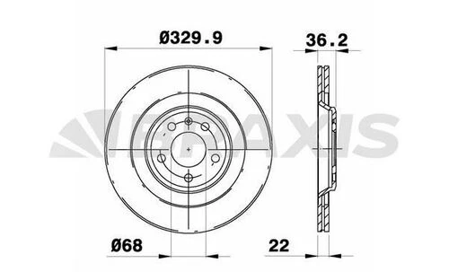 Braxis AE0714 Ae0714 Arka Fren Disk Aynası Audi A4 A5 A6 A7 A8 Q5 Porsche Macan 08- 4h0615601d ürün görseli 1
