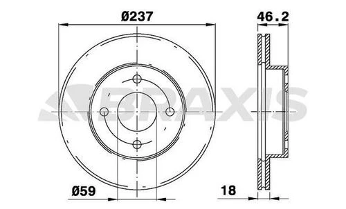 Braxis AE0296 Ae0296 Ön Fren Disk Aynası Nissan Micra Mk2 1.0l 1.5d Df4743 ürün görseli 1