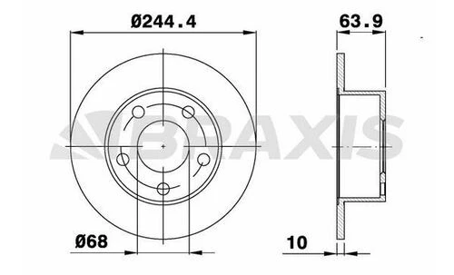 Braxis AE0076 Ae0076 Arka Fren Disk Aynası Superb 1.8t 1.9tdı 2.0 2.5tdı 2.8 V6 02-passat Varıant 96- 4a0615601a ürün görseli 1