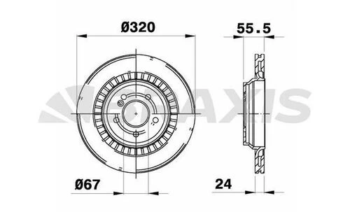 Braxis AE0627 Ae0627 Fren Diski Arka Amg Spor Tip Kod 950 951 W221 05-13 C216 06-13 W222 13-17 R230 06-11 A2214231012 ürün görseli 1