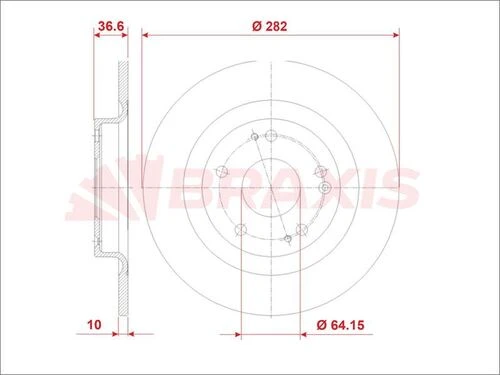 Braxis AE0970 Ae0970 Fren Diski Aynası Arka Honda Civic 2016- 282mm 42510tgng00 ürün görseli 1
