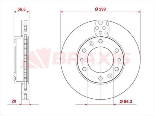 Braxis AE0893 Ae0893 Ön Fren Diski Diski Hyundai H350 2.5 Crdı 15- 5176159000 ürün görseli 1