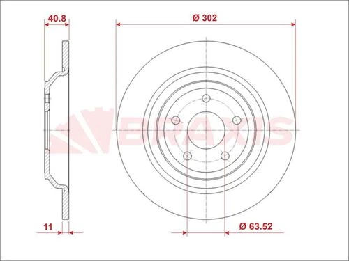 Braxis AE1012 Ae1012 Fren Diski Arka Focus Iıı 2.3 Rs Awd 14- 1936154 ürün görseli 1