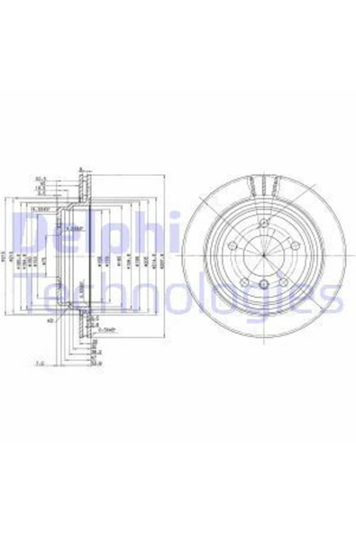Delphi BG3042 FREN DİSKİ TK BMW 520 523 525 528 530 535 540 95- A ürün görseli 1