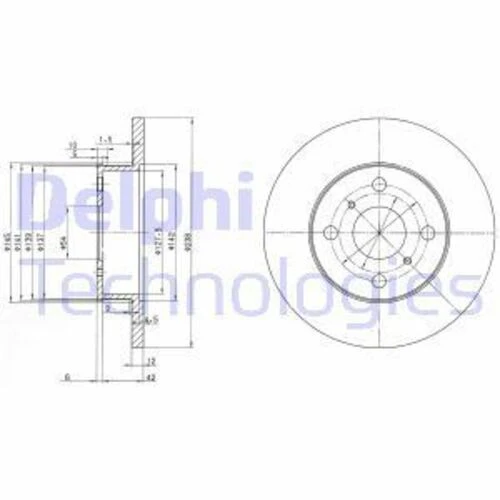 Delphi BG2597 FREN DİSKİ ÖN Corolla Uyumlu AE92 88-92  DÜZ 238mm ürün görseli 1