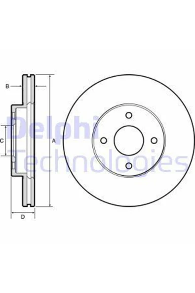 Delphi BG4454 FREN DİSKİ ÖN MICRA K13 10- NOTE 13- HAVALI 260mm ürün görseli 1