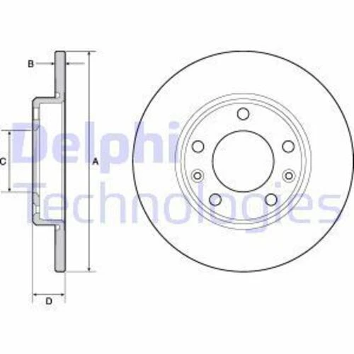 Delphi BG4670C FREN DİSKİ TK BOYALI PEUGEOT 308 II 249MM 07/13- A ürün görseli 1