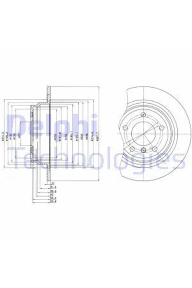 Delphi BG3044 Fren Dıskı Tk Bmw 520 523 525 95- Arka ürün görseli 1