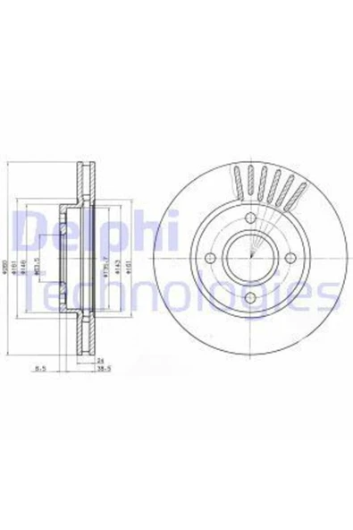 Delphi BG2699 FREN DİSKİ ÖN MONDEO I 92- MONDEO II 96- SCORPIO II ürün görseli 1