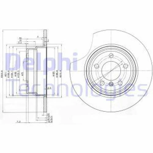 Delphi BG3629 FREN DİSKİ ARKA BMW X5 E53 00- ürün görseli 1
