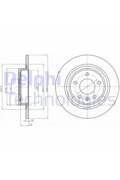 Delphi BG4279 Fren Dıskı Arka Astra J Zafıra / Cruze Adet 16* ürün görseli 1