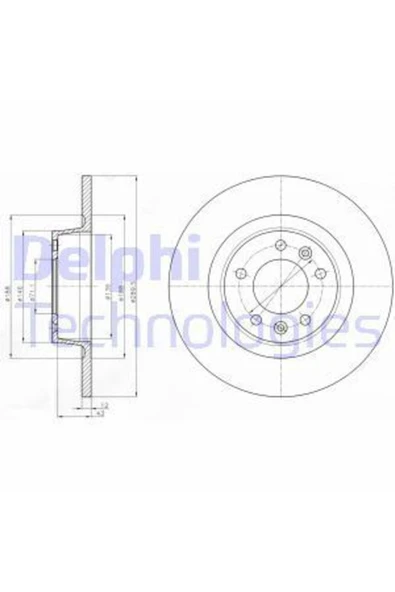 Delphi BG4301 FREN DİSKİ ARKA 407 COUPE 05- 2.5 HDI 2.2 16V 2.7 H ürün görseli 1