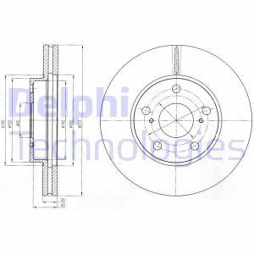 Delphi BG4234C DİSK ÖN 07- Corolla Uyumlu-AURIS 1.4D-4D ürün görseli 1