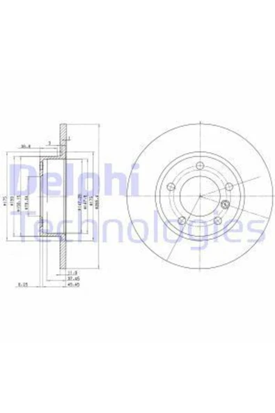 Delphi BG2622 FREN DİSKİ TK BMW 316 318 Z3 04/91- ON ürün görseli 1