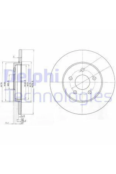 Delphi BG3663 Bg3663 Arka Fren Dısk Aynası Mondeo Iıı 00>07 Jaguar X Type 01>09 Olcu: (280×34) ürün görseli 1
