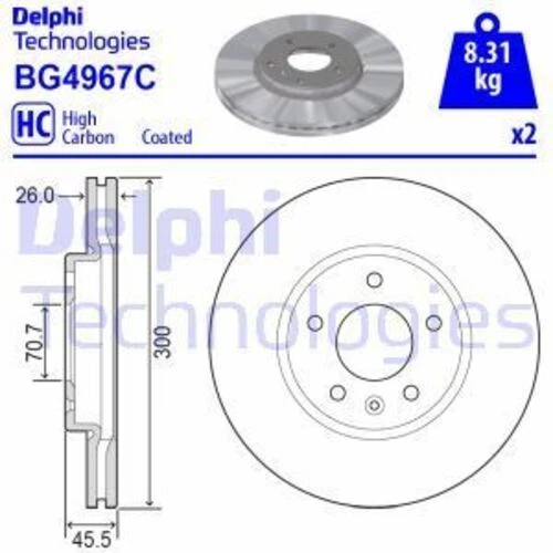Delphi BG4967C Bg4967c Ön Fren Diski 16ınsignia B 17- 13517846 ürün görseli 1