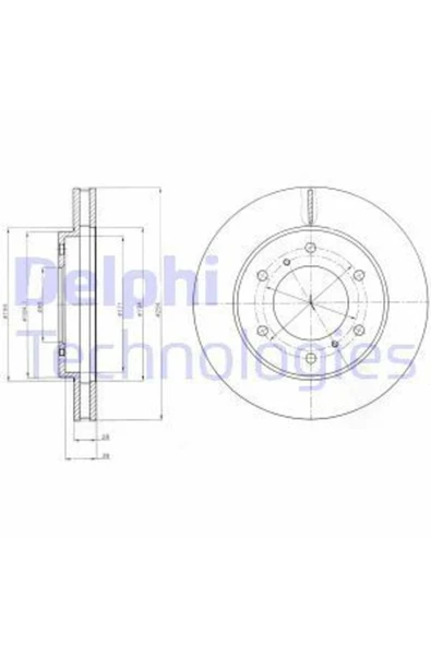 Delphi BG4257 FREN DİSKİ ÖN L200 05-12 PAJERO SPORT 98- HAVALI 29 ürün görseli 1
