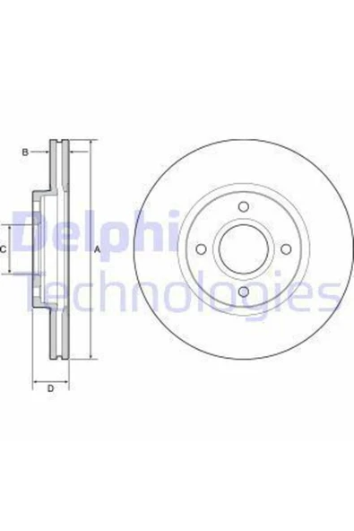 Delphi BG4569C Bg4569c Fren Diski Takım Boyalı Ford Fiesta B-max 11/12- Ön ürün görseli 1