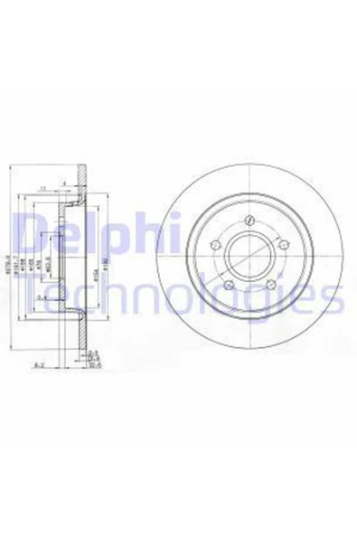 Delphi BG3897C FREN DİSKİ ARKA (5D 280MM) FOCUS C MAX 03- ürün görseli 1