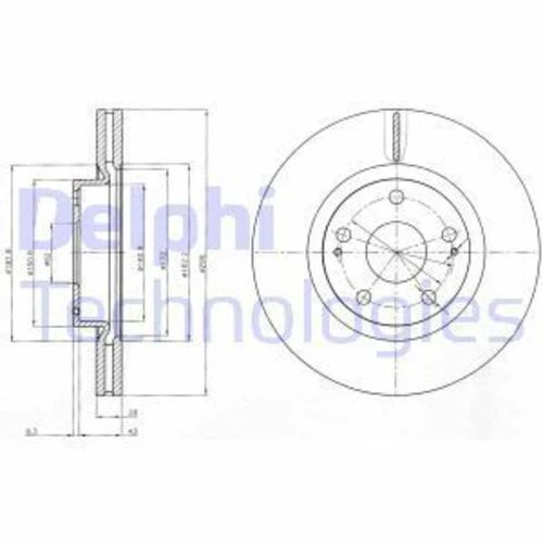 Delphi BG4113 FREN DİSKİ ÖN Corolla Uyumlu VERSO 04- AVENSIS 03-08 HAVAL ürün görseli 1