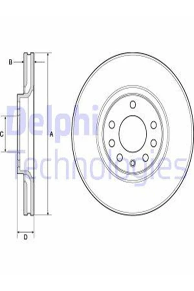 Delphi BG3770C Bg3770c Fren Diski On Astra Classic 99-02 G 98- Astra 569061 (WA365562) (FİYAT:2 ADET İÇİNDİR) ürün görseli 1