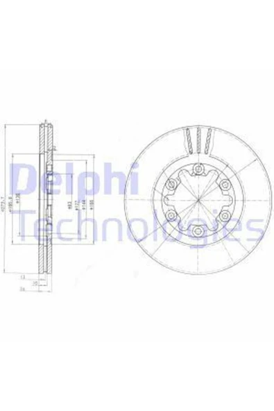 Delphi BG3809 FREN DİSKİ ÖN RANGER 98- / B2500 4WD 98-02  HAVALI ürün görseli 1