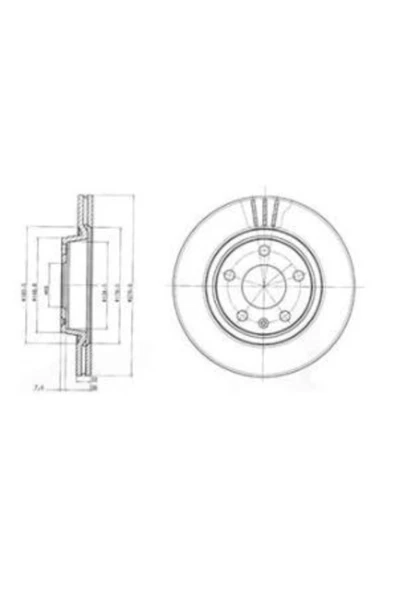 Delphi BG3198 ON FREN DISKI-280X22 5×112 (VW PASSAT 97-00  AUDI A4 95-08  SEAT EXEO 09-14) ürün görseli 1