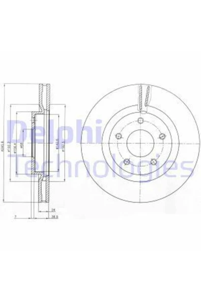 Delphi BG4109C FREN DİSKİ ÖN (5D 296MM) QASHQAI 07-X-TRAIL 07- ürün görseli 1