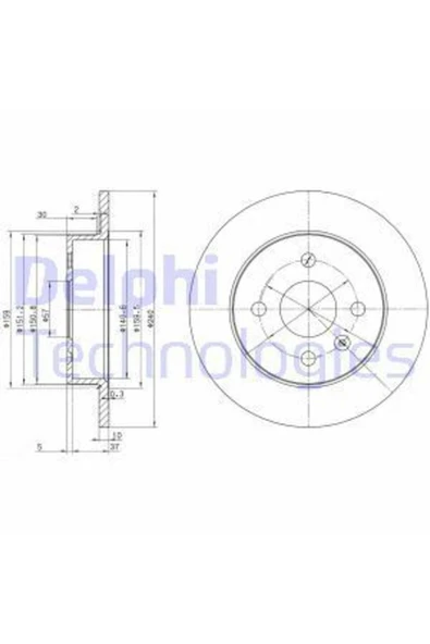 Delphi BG3403 FREN DİSKİ ARKA ASTRA G 98- ASTRA F CLASSIC 99- AST ürün görseli 1