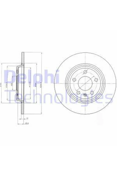 Delphi BG4081C FREN DİSKİ ÇİFTLİ PAKET BOYALI A4 A5.A6 A7.Q5.S6.S ürün görseli 1