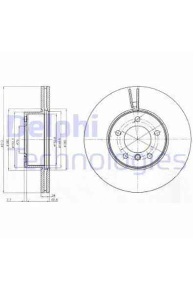 Delphi BG4172C Bg4172c Fren Diski Takım Boyalı Bmw 318 320 325×1 03/05- Ön ürün görseli 1