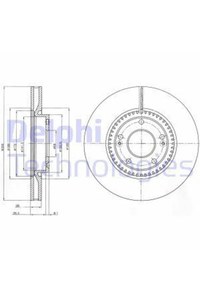 Delphi BG4251C FREN DİSKİ ÖN I30 1.4 /1.6 / 2.0 / 1.6CRDI / 2.0CR ürün görseli 1