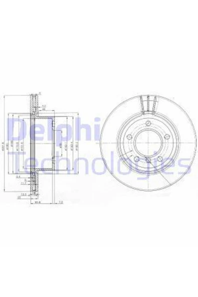 Delphi BG3900C FREN DİSKİ ÖN HAVALI BMW 1 E87 120D/120I 09/04- BM ürün görseli 1