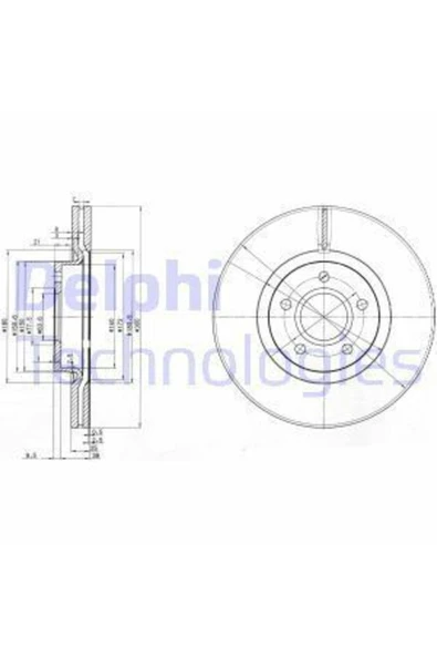 Delphi BG3895C Bg3895c Fren Diski Ön Focus Iı Cb4 04-11 C-max 06-11 10- C-max 06-11 03- Kuga 08- Kuga 13- Tr ürün görseli 1