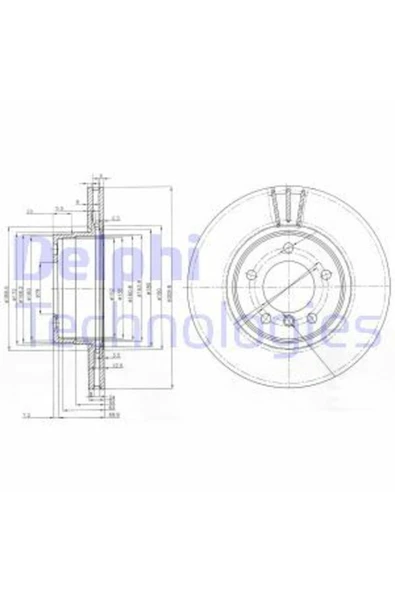 Delphi BG3870 FREN DİSKİ ÖN BMW 5 E60 E61 04-  TAKIM HAVALI 310mm ürün görseli 1