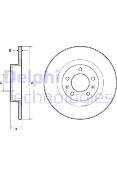 Delphi BG4748C ARKA FREN DİSKİ HAVALI 508 508 SW 1,6 VTI/1,6 THP ürün görseli 1