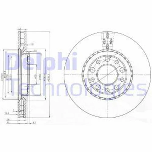 Delphi BG3951 Fren Diski Ön Çıftlı Paket Alfa Romeo 159. Brera. Gıulıetta. Spıder 0 106 ürün görseli 1