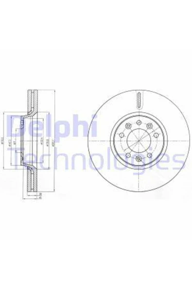 Delphi BG4083C FREN DİSKİ ÇİFTLİ PAKET BOYALI C5.DISPATCH.JUMPY.S ürün görseli 1