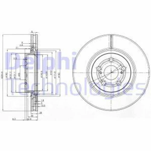 Delphi BG3914 FREN DİSKİ ÖN AVENSIS 03-08  2.0 2.0 D4D 2.4 HAVALI ürün görseli 1