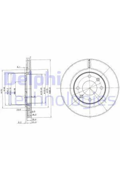 Delphi BG2387 FREN DİSKİ ÖN 206 98- 305 84-87 306 93- 405 87-96 P ürün görseli 1