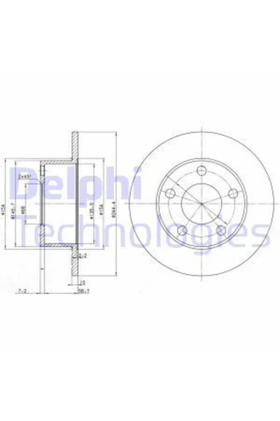 Delphi BG2746 FREN DİSKİ ARKA A6 97-05 DÜZ 245mm ürün görseli 1