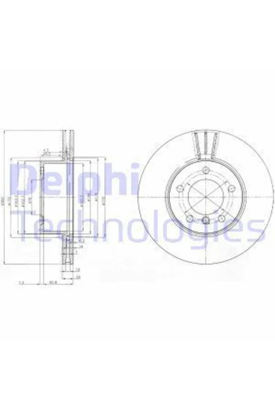 Delphi BG3998C FREN DİSKİ ÖN BMW 1 E81 E87 BMW 3 E90 06-  HAVALI ürün görseli 1