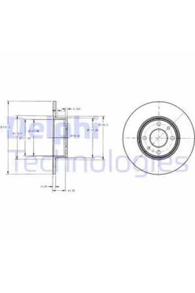 Delphi BG2322 FREN DİSKİ TK ARKA ALFA 164 MITO FIAT BRAVO CROMA L ürün görseli 1