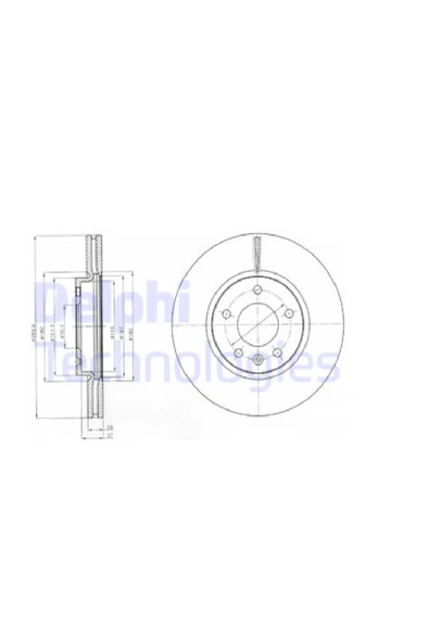 Delphi BG4278C Bg4278c Fren Dıskı (cıftlı Paket) - Boyalı Cruze,orlando,tracker,vol Uyumlu ürün görseli 1