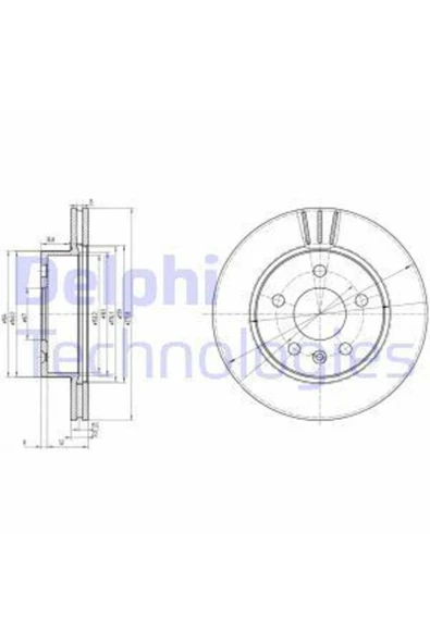 Delphi BG3296 FREN DİSKİ TK MERCEDES V200 V220 V230 V280 VITO 95- ürün görseli 1