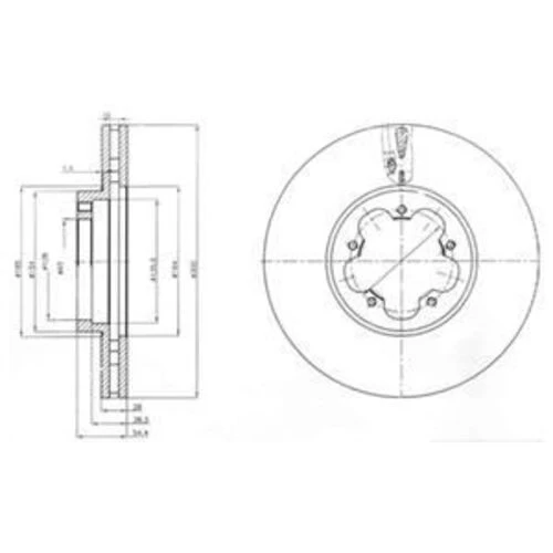 Delphi BG4006 FREN DİSKİ ÖN TRANSIT V184 06- TRANSIT V347 06- ARK ürün görseli 1