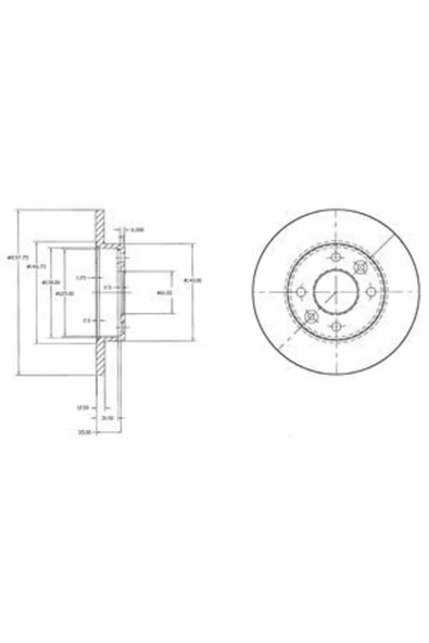 Delphi BG2217 FREN DİSKİ ÖN R9 R11 R19 DÜZ 237,75mm ürün görseli 1
