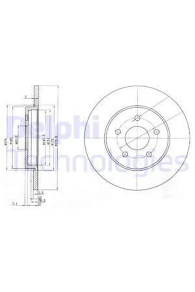 Delphi BG3663C FREN DISKI ARKA 5D 280MM MONDEO III 00-07- ürün görseli 1